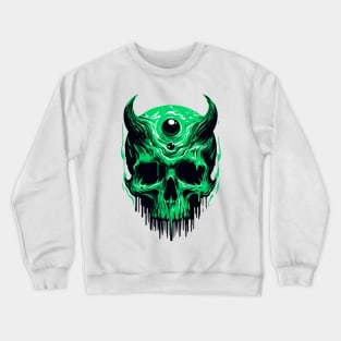 Green skull horror Crewneck Sweatshirt